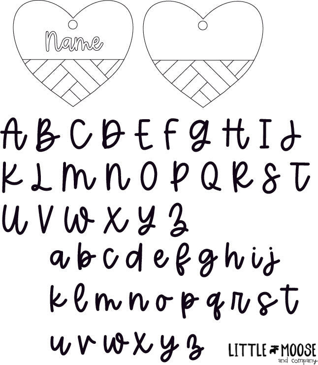 Tag - personalized basketweave heart