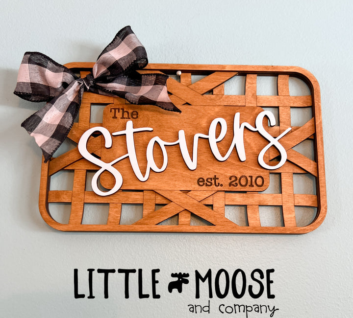 Tobacco Basket sign - personalized