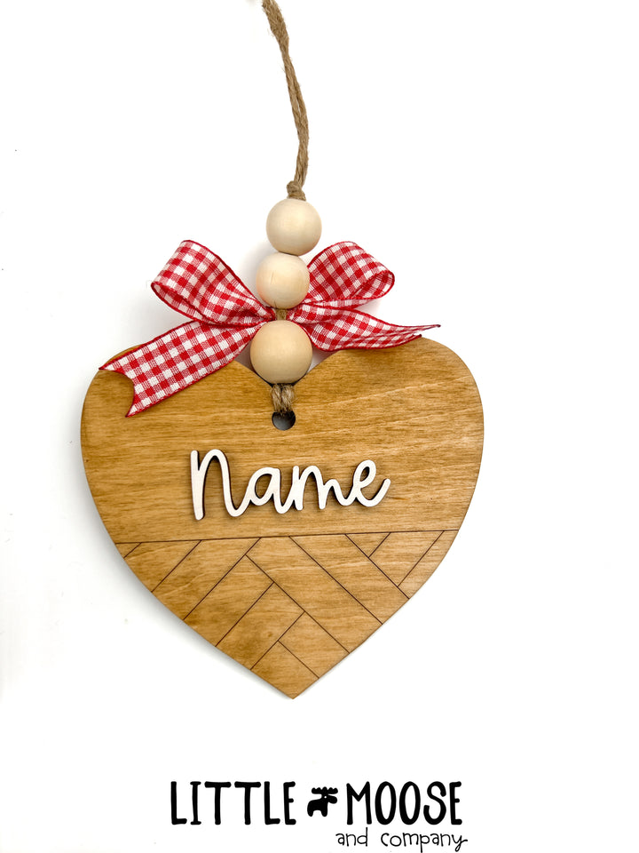 Tag - personalized basketweave heart