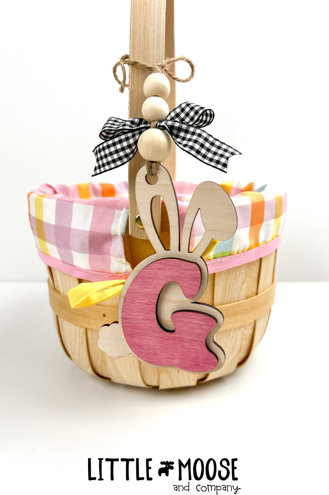 Tag - personalized bunny initial