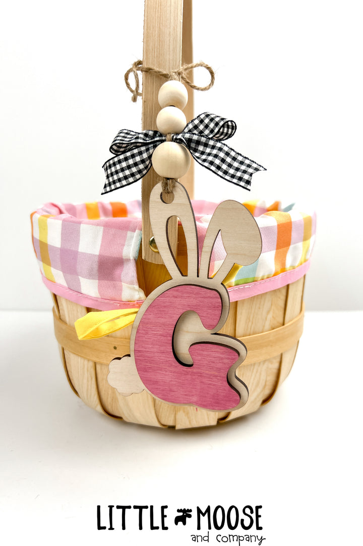 Tag - personalized bunny initial