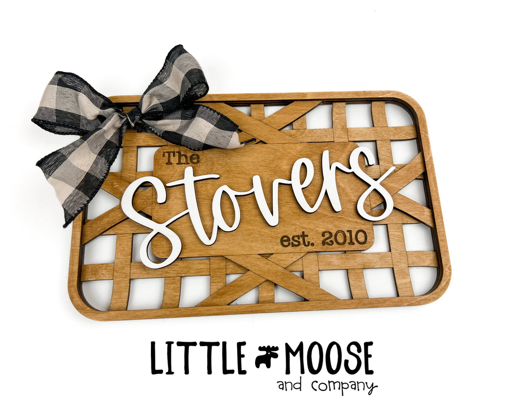 Tobacco Basket sign - personalized
