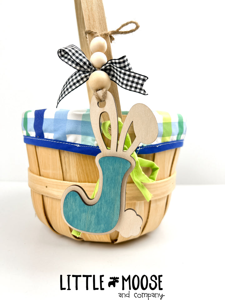 Tag - personalized bunny initial