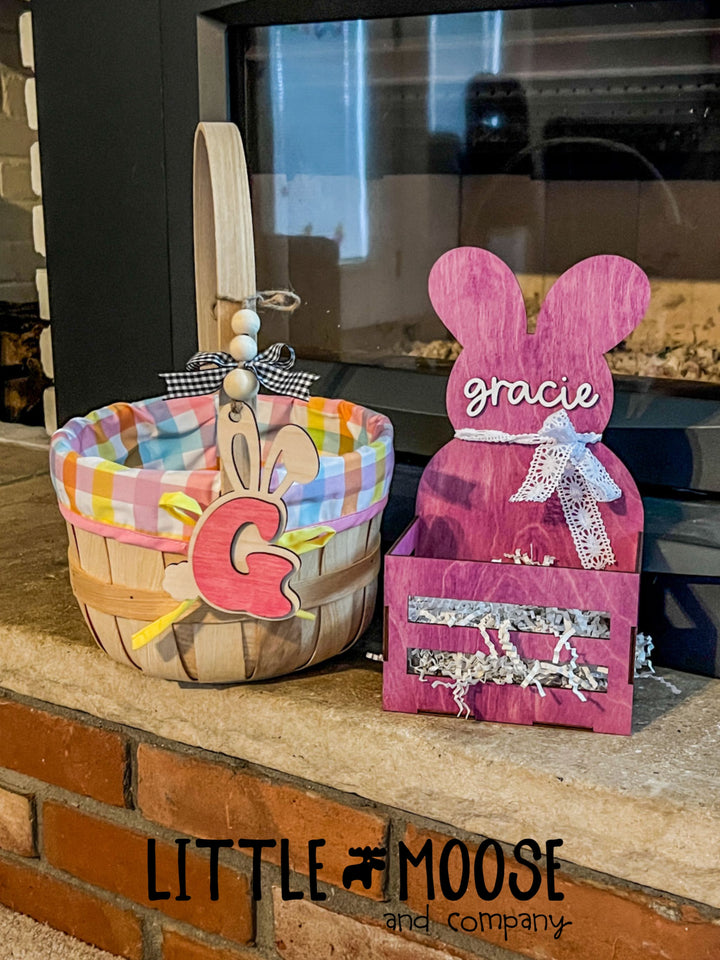 Tag - personalized bunny initial