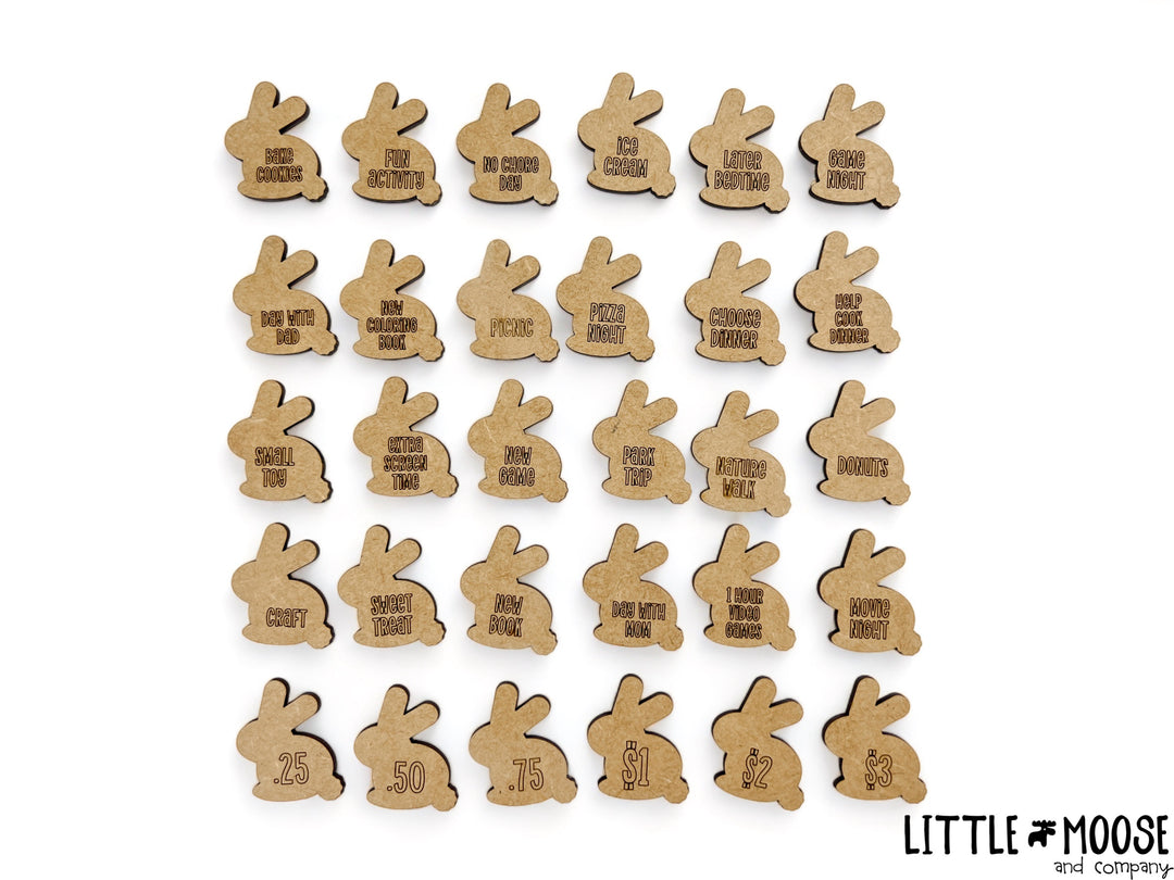 Easter Egg Tokens - bunny shaped; set of 30