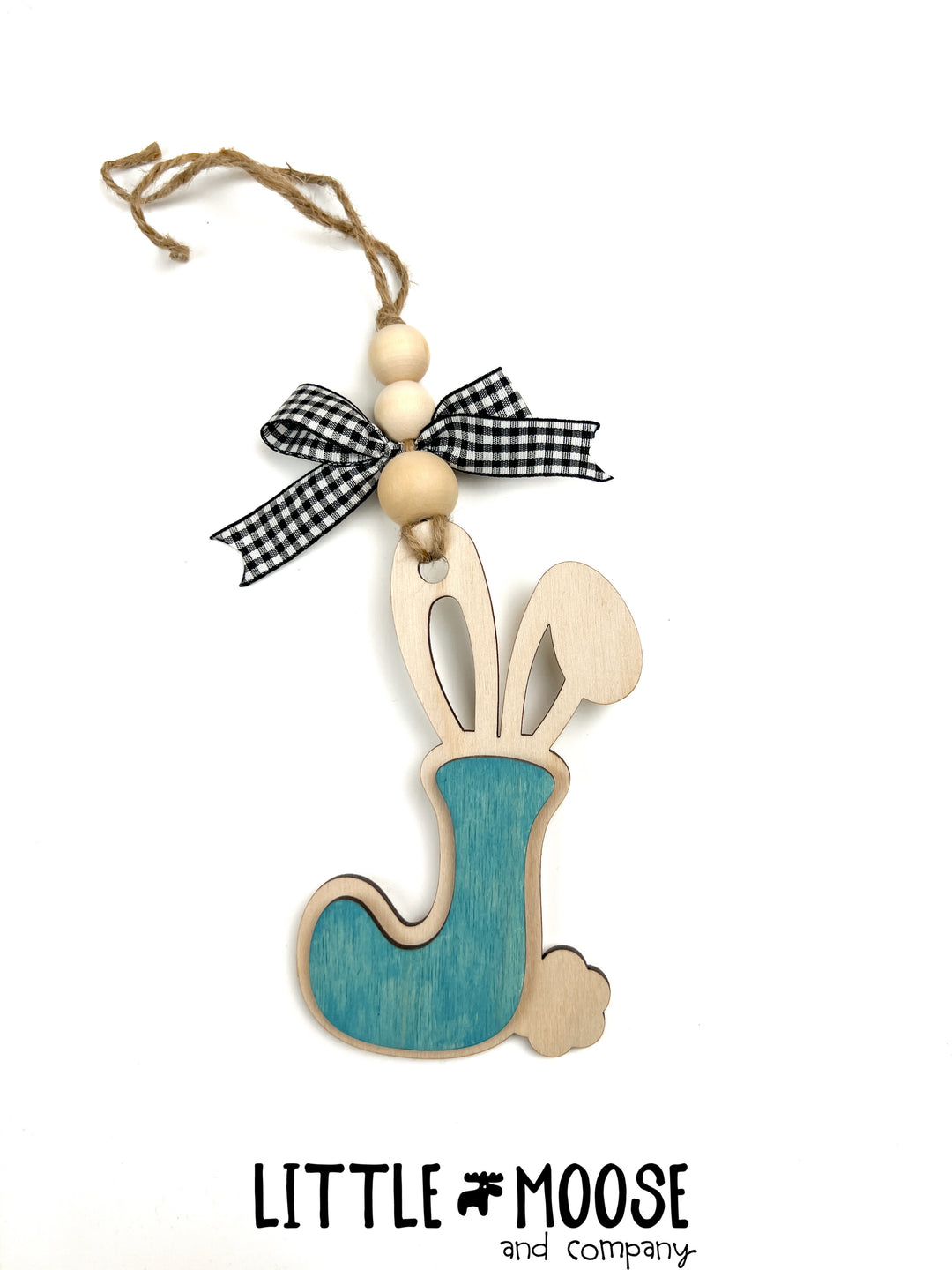 Tag - personalized bunny initial