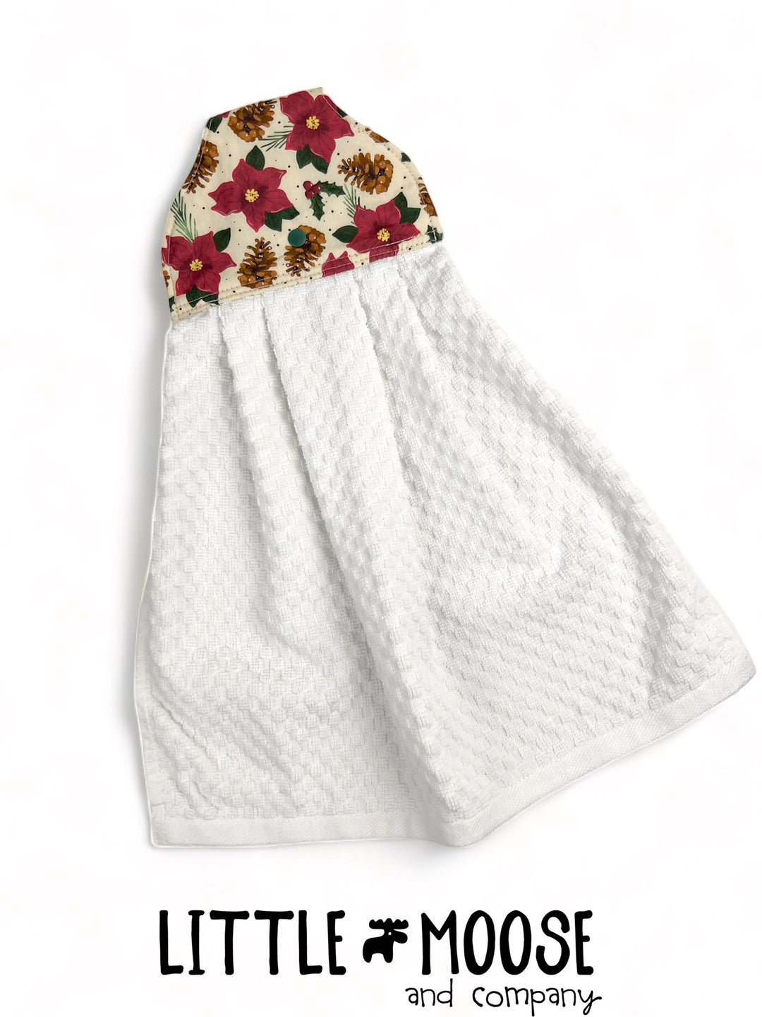 RTS - Hanging Towel - pinecones & poinsettias