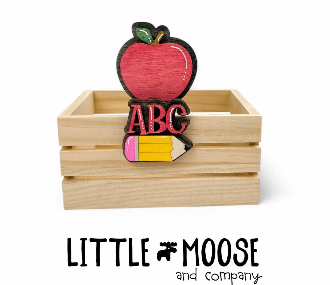 Apple with a pencil and ABC mug hugger