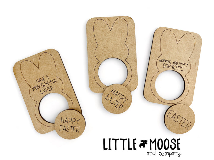 Playdoh holder - Marshmallow Bunny rectangle card