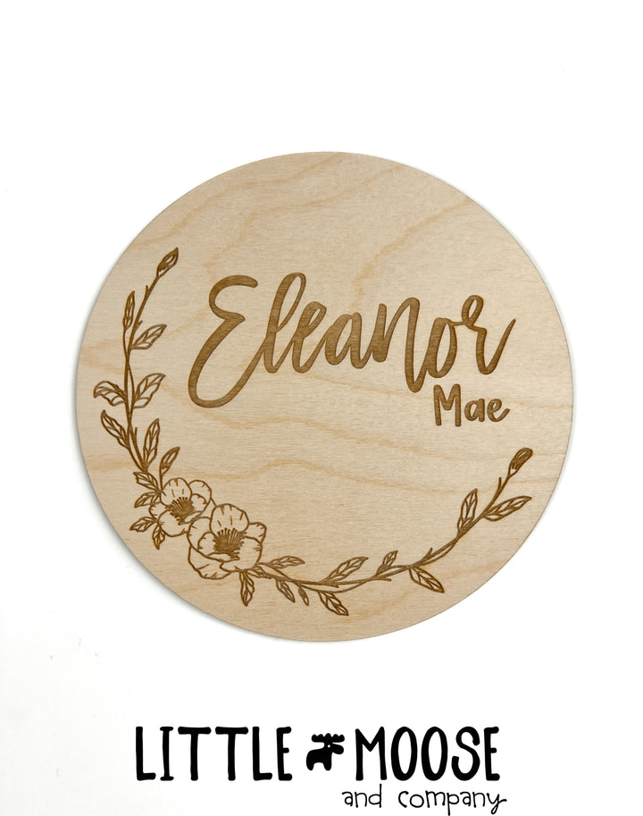 Baby Name Announcement - Floral