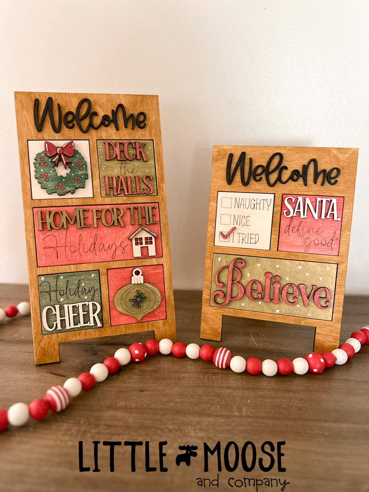 Welcome Sandwich Board Interchangeable - mini square & rectangle inserts