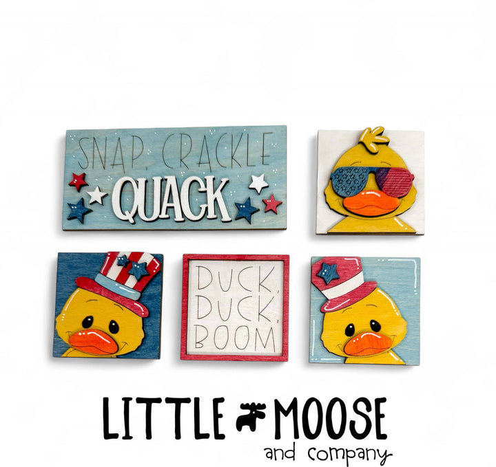 Mini Square Insert - Duck Fourth of July