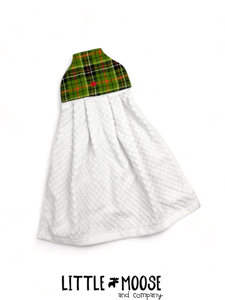 RTS - Hanging Towel - green Christmas plaid