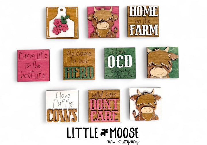 Mini Square Insert - highland cow