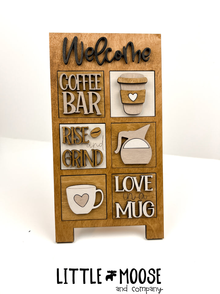 Welcome Sandwich Board Interchangeable - mini square inserts
