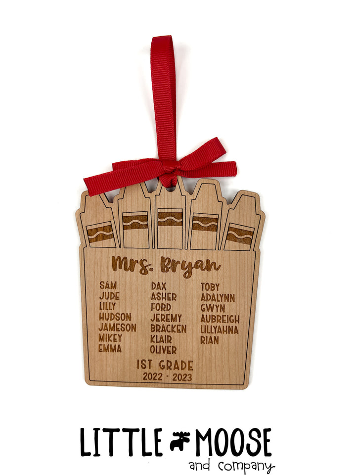 Ornament - Class roster crayon box