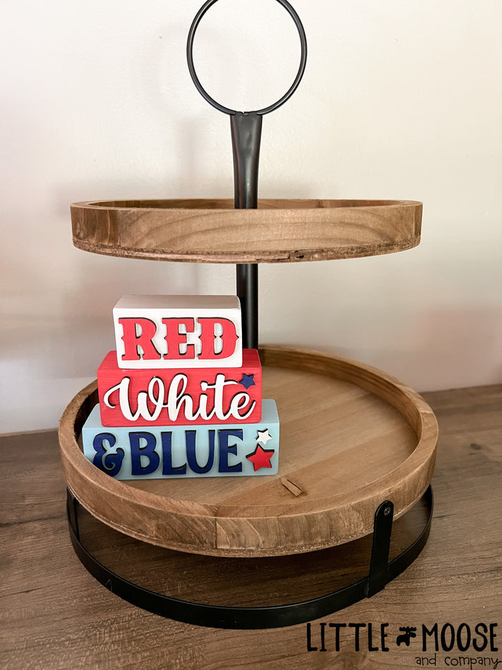 Word stacker - Red, White & Blue