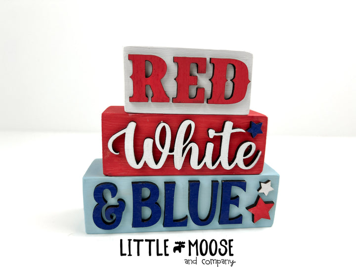 Word stacker - Red, White & Blue
