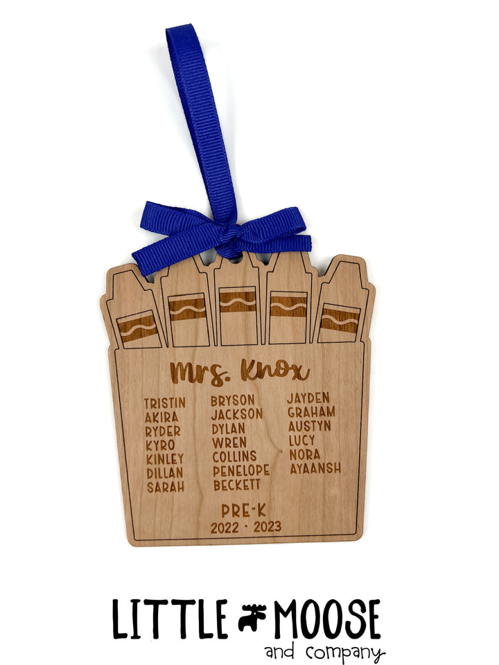 Ornament - Class roster crayon box