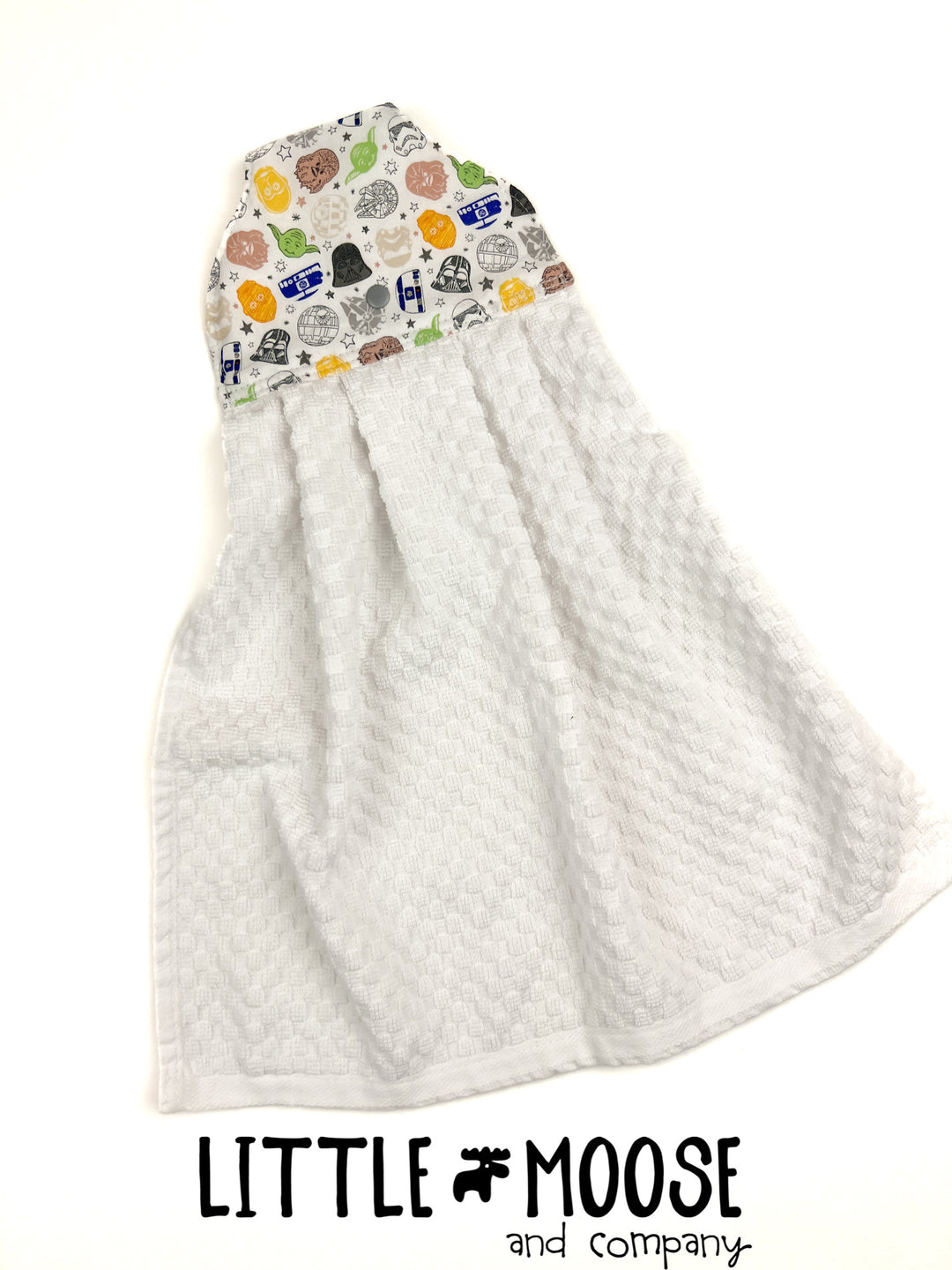 RTS - Hanging Towel - white tossed SW heads