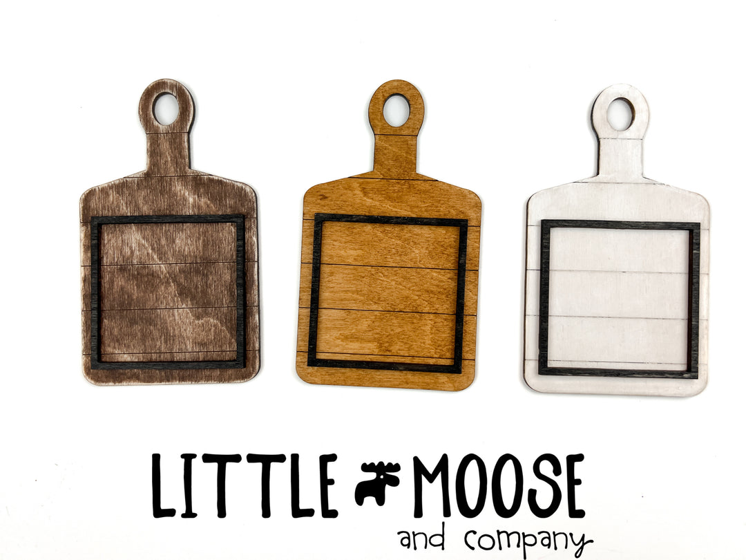 Mini Cutting Board Frame Interchangeable - mini square inserts