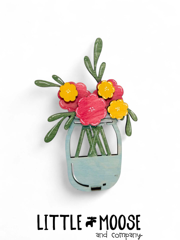 Night Light Cover - mason jar flowers