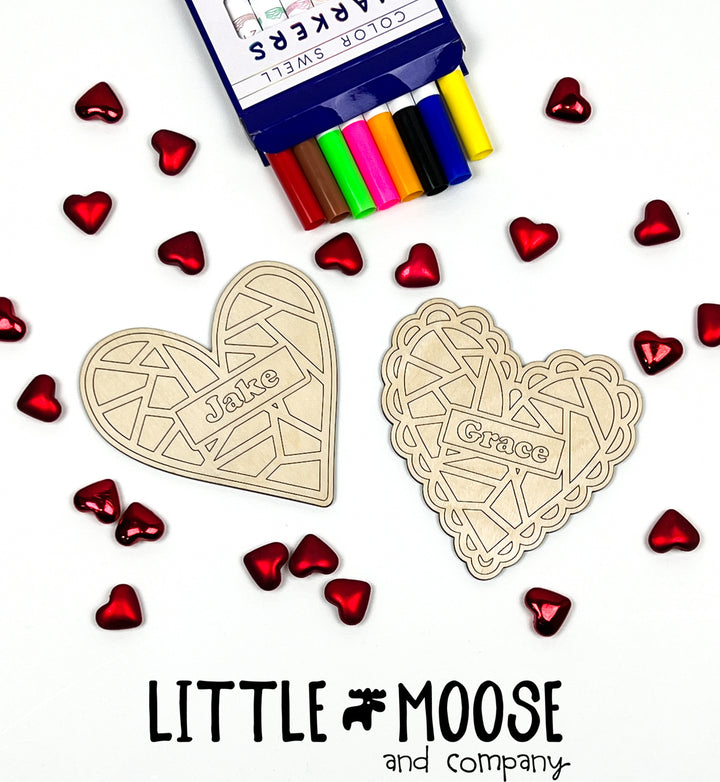 Color Me Kit - Personalized Heart cut out