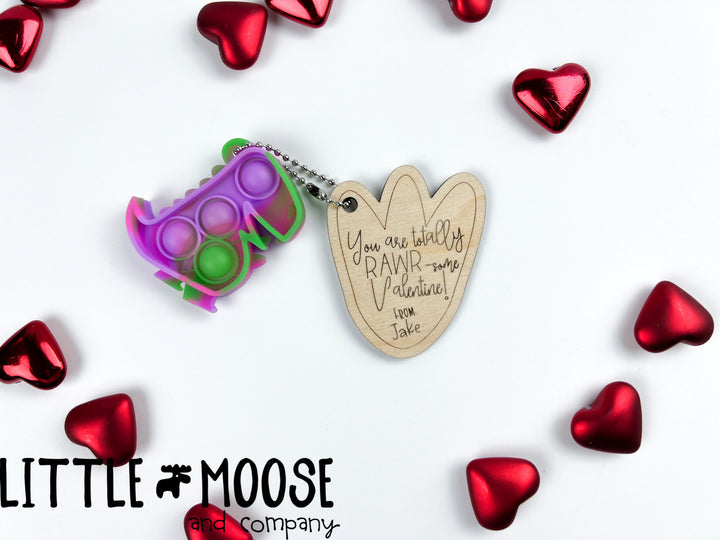 Valentine's Cards ~ dino popit tag