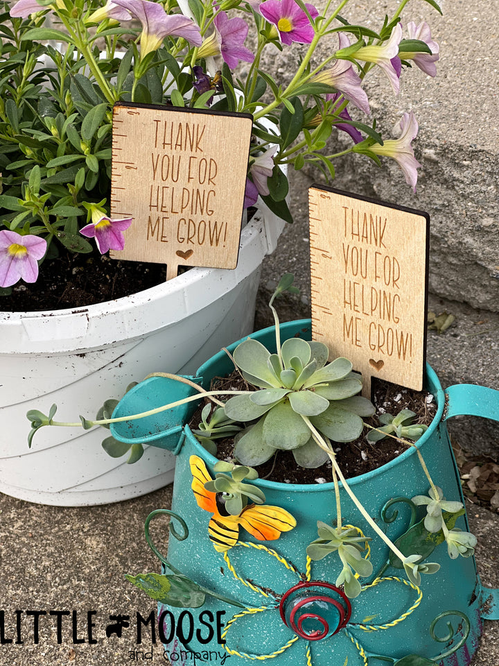 Thank You for Helping Me Grow Ruler plant stake