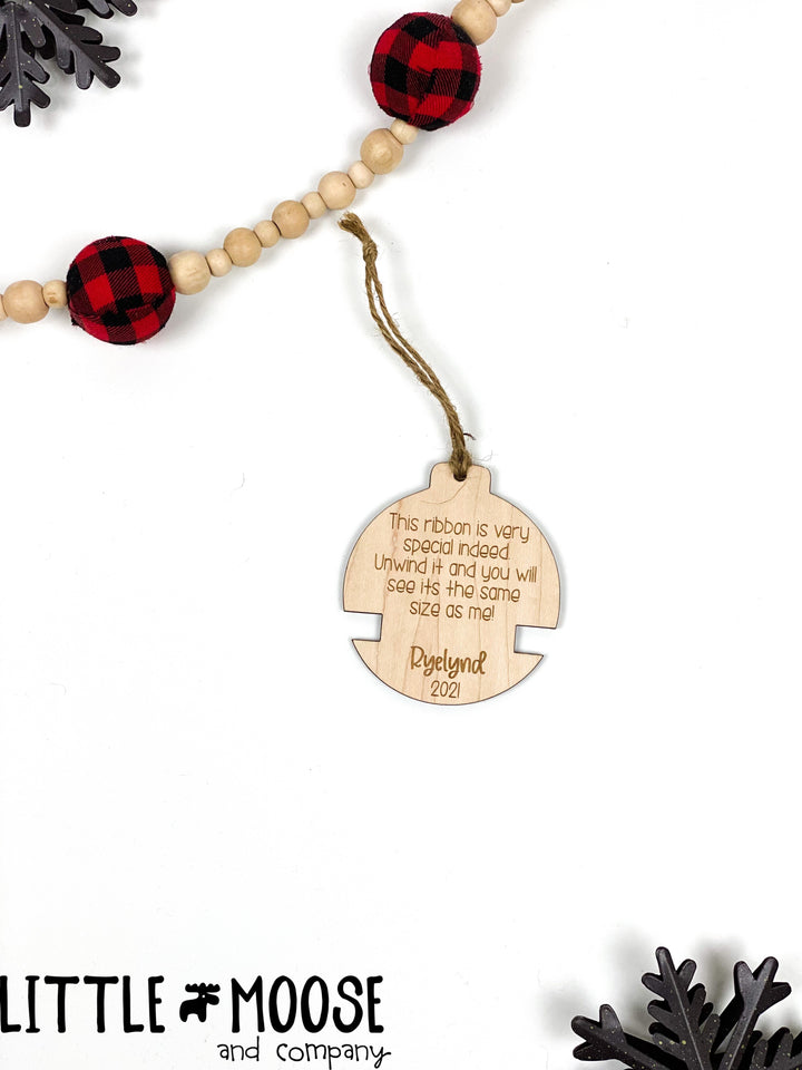 Ornament - Watch Me Grow - Round Ribbon - Personalized with Year