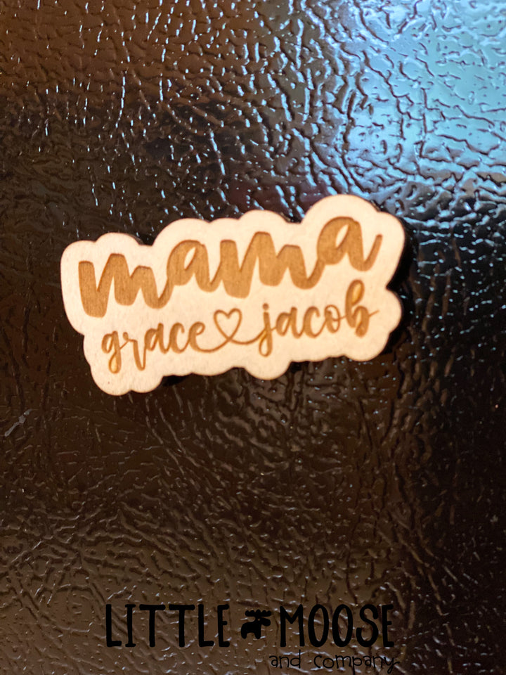 Custom Name Wood MAGNETS  ~ Script font