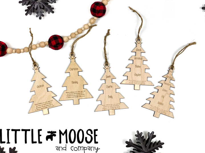 Ornament - Watch Me Grow - Ribbon Tree - up to 5 names
