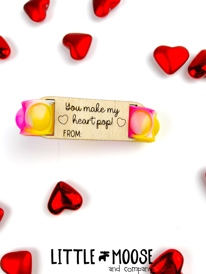 Valentine's Cards ~ popit bracelet tags