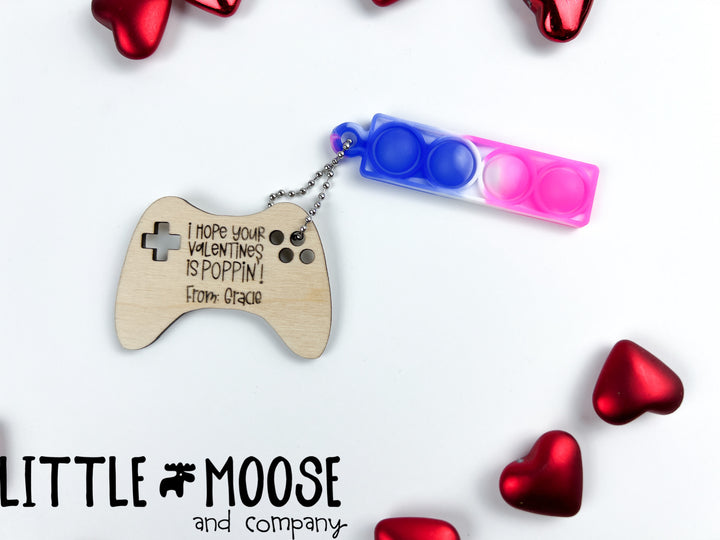 Valentine's Cards ~ game controller popit tag