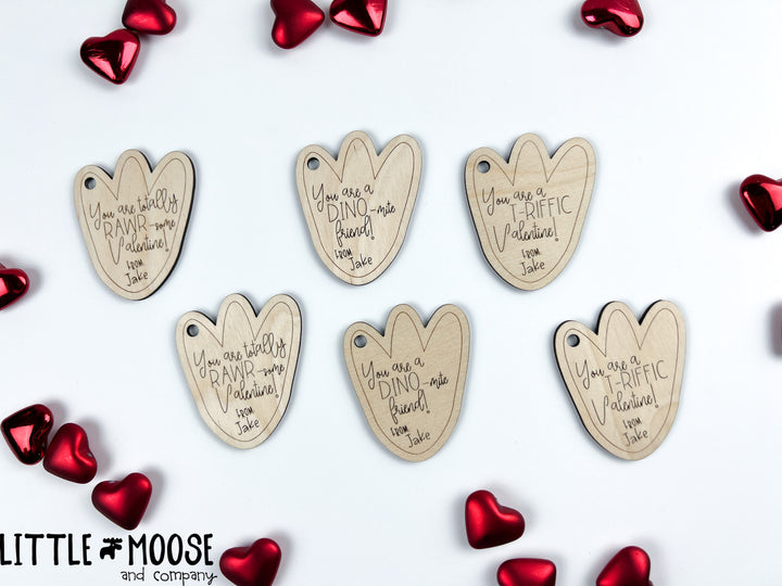 Valentine's Cards ~ dino popit tag
